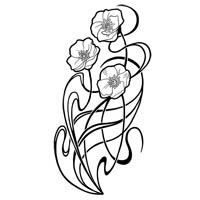 Art Nouveau poppies tattoo