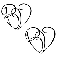 B+V heart tattoo photo