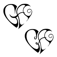 C+A and G+A heart tattoo