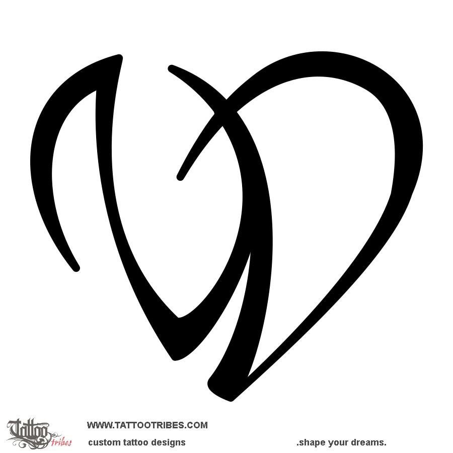 N+D heart tattoo: Bond
