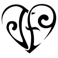 J+F heart tattoo