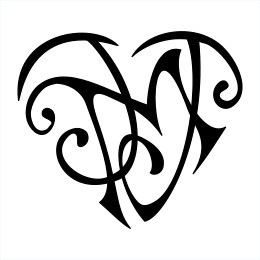 M+J+M heart tattoo photo