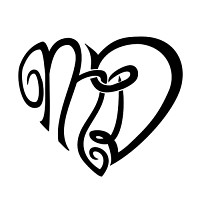 Heart of M+D letters tattoo photo