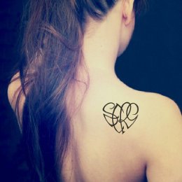 S+E+R+G heart tattoo