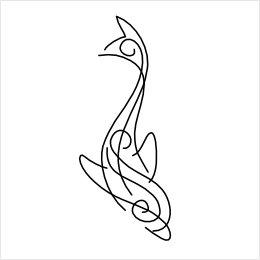 Stylized dolphin tattoo