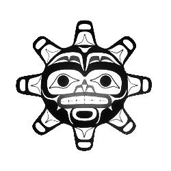 Haida style sun tattoo