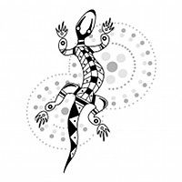 Aboriginal gecko tattoo