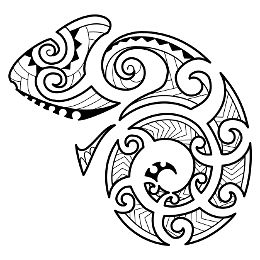 Maori style chameleon tattoo