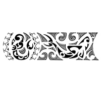 Polynesian wrist band tattoo photo