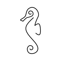 stylized hippocampus tattoo