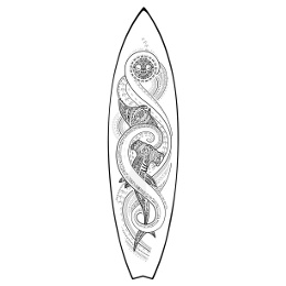 Surfboard tattoo