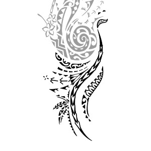 Flaming koru tattoo