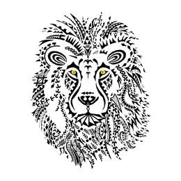 Tribal lion tattoo design