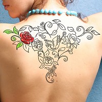 Old school flowers tattoo