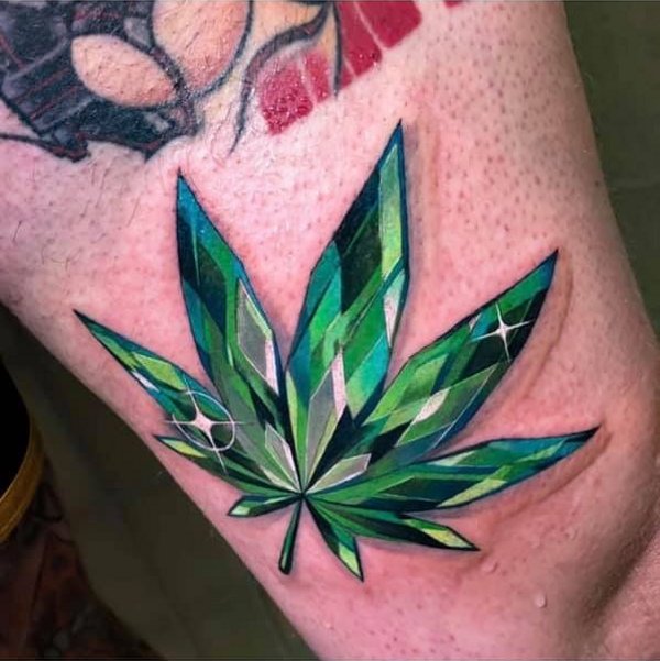 Dexter - Weed crystal jewel tattoo