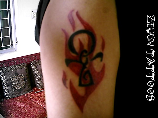 Ziven Tattoos - Fire Ankh tattoo