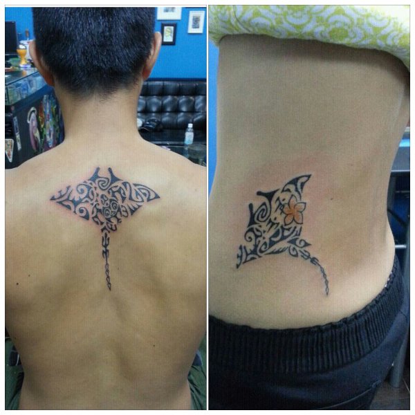 Ivy - Mantas pair tattoo photo