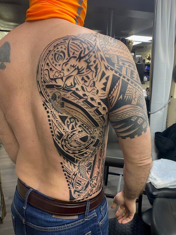 Jon - Dragon & koi tattoo photo