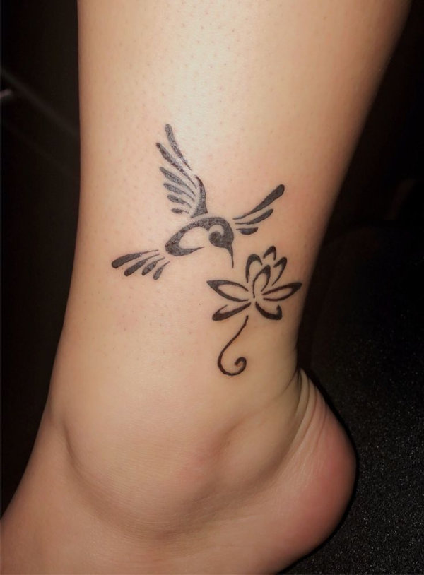 Kayla - hummingbird lotus tattoo