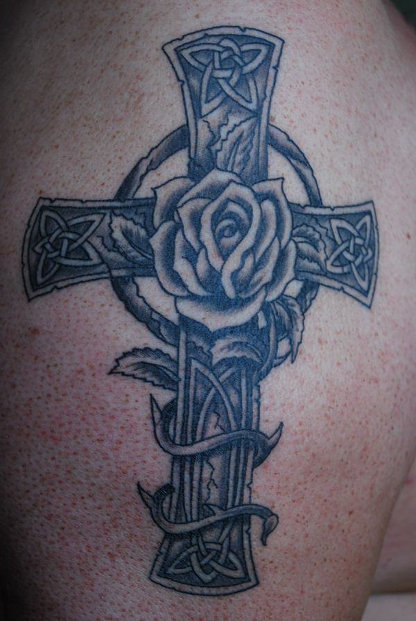 Marco - Cross rose tattoo photo