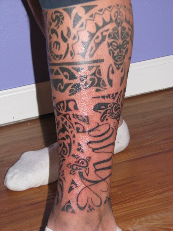 Matt - Polynesian leg piece tattoo