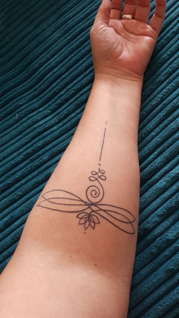 Puur - dragonfly lotus tattoo photo