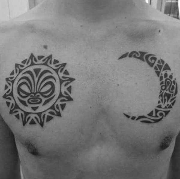 Rawiya - Sun and moon tattoo