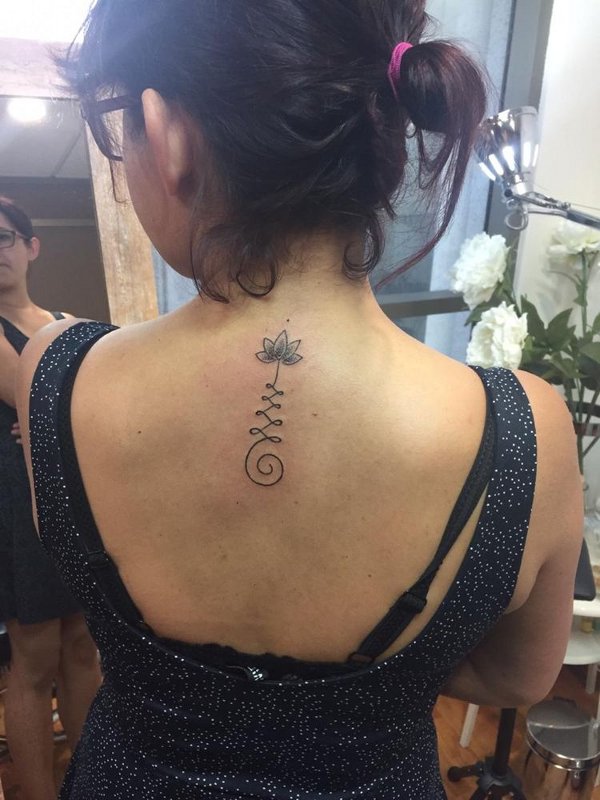 Rocio - Unalome lotus tattoo