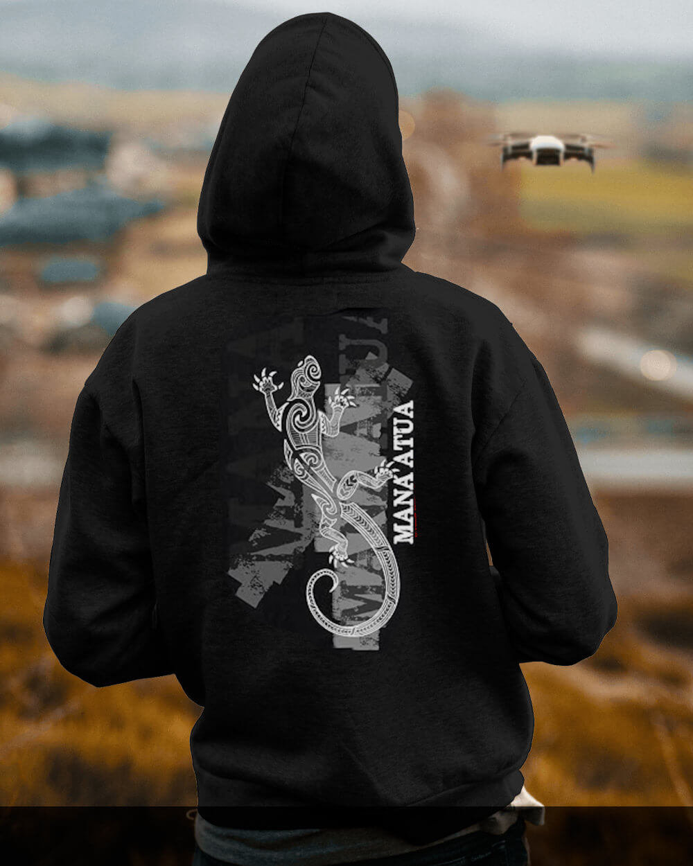 MANA ATUA - Maori lizard tattoo hoodie