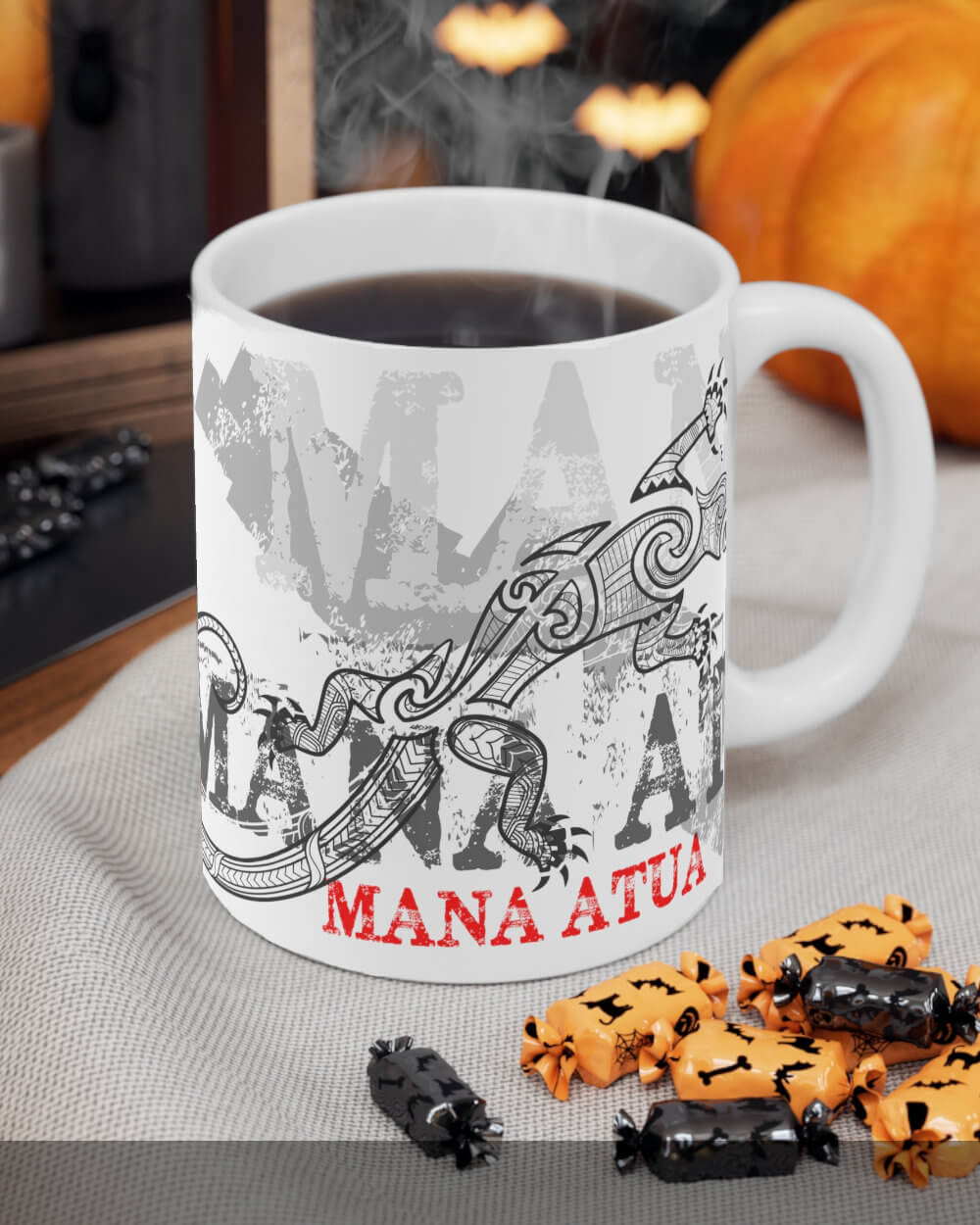 Mana Atua white coffee tea mug